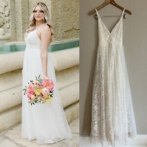 Dreamer Ivory Embroidered Tulle Maxi Dress